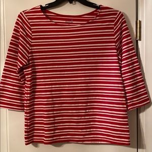 Croft & Barrow Red Striped Tee